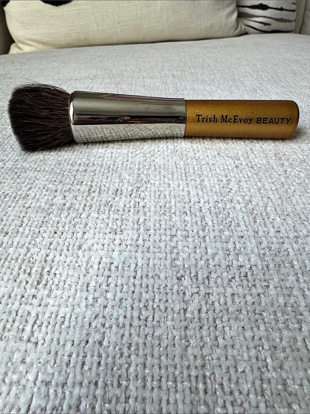 Trish McEvoy Brush 20 Face Blender Makeup Brush Brown & Silver
